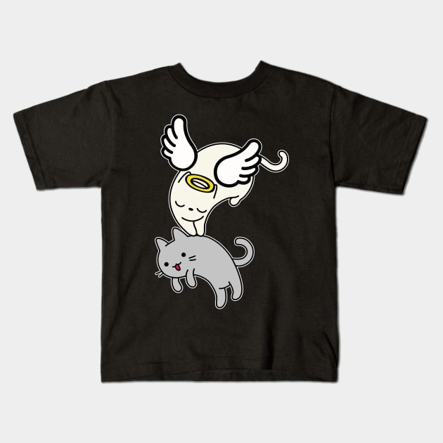 Angel Cat Guardian Kids T-Shirt by GlanceCat